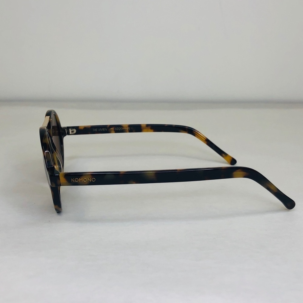 Vivien Tortoise Demi KOMONO Sunglasses 🕶 round brown gold - Picture 6 of 10